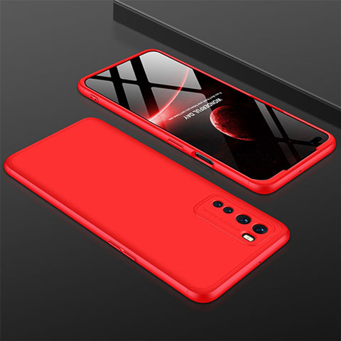 Funda Dura Plastico Rigida Carcasa Mate Frontal y Trasera 360 Grados para OnePlus Nord Rojo