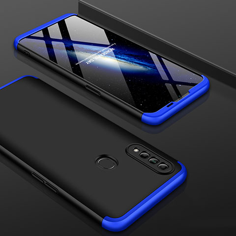 Funda Dura Plastico Rigida Carcasa Mate Frontal y Trasera 360 Grados para Oppo A8 Azul y Negro