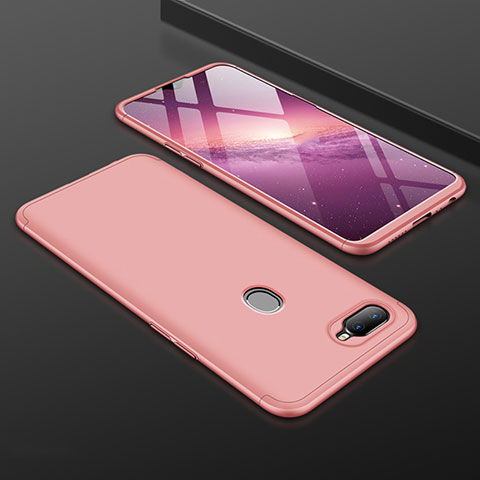 Funda Dura Plastico Rigida Carcasa Mate Frontal y Trasera 360 Grados para Oppo AX7 Oro Rosa