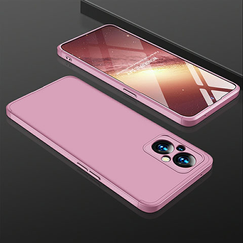 Funda Dura Plastico Rigida Carcasa Mate Frontal y Trasera 360 Grados para Oppo F21s Pro 5G Oro Rosa