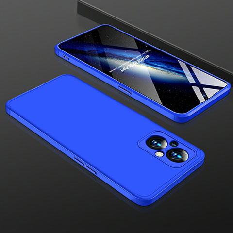 Funda Dura Plastico Rigida Carcasa Mate Frontal y Trasera 360 Grados para Oppo Reno7 Z 5G Azul