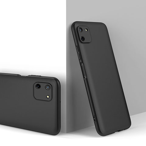 Funda Dura Plastico Rigida Carcasa Mate Frontal y Trasera 360 Grados para Realme C11 Negro