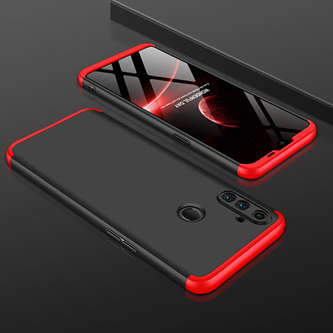 Funda Dura Plastico Rigida Carcasa Mate Frontal y Trasera 360 Grados para Realme C3 Rojo y Negro