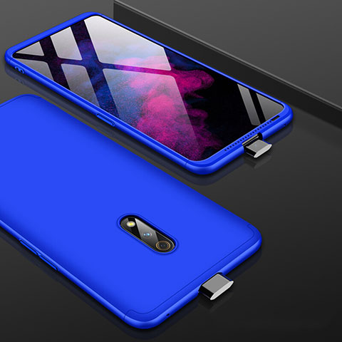 Funda Dura Plastico Rigida Carcasa Mate Frontal y Trasera 360 Grados para Realme X Azul