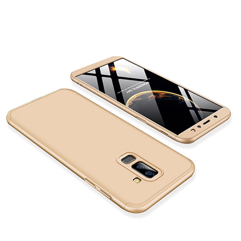 Funda Dura Plastico Rigida Carcasa Mate Frontal y Trasera 360 Grados para Samsung Galaxy A6 Plus Oro