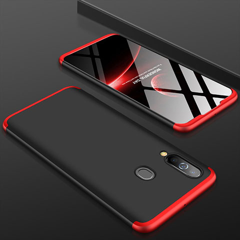 Funda Dura Plastico Rigida Carcasa Mate Frontal y Trasera 360 Grados para Samsung Galaxy A60 Rojo y Negro