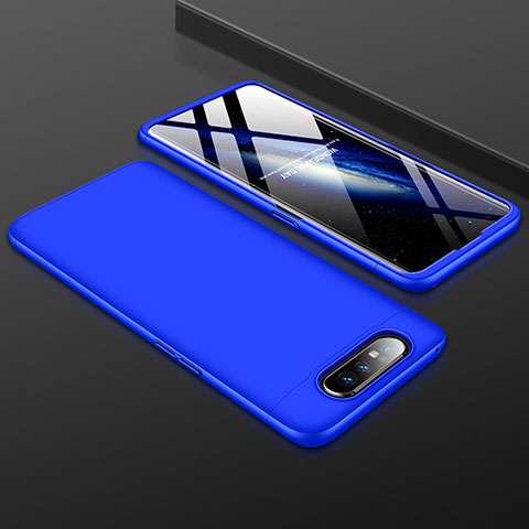 Funda Dura Plastico Rigida Carcasa Mate Frontal y Trasera 360 Grados para Samsung Galaxy A80 Azul