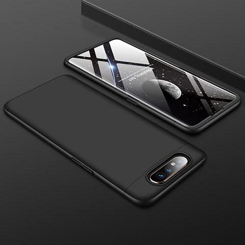 Funda Dura Plastico Rigida Carcasa Mate Frontal y Trasera 360 Grados para Samsung Galaxy A90 4G Negro