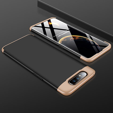 Funda Dura Plastico Rigida Carcasa Mate Frontal y Trasera 360 Grados para Samsung Galaxy A90 4G Oro y Negro
