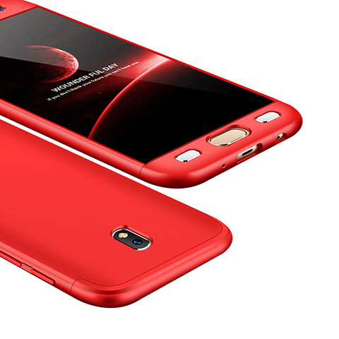 Funda Dura Plastico Rigida Carcasa Mate Frontal y Trasera 360 Grados para Samsung Galaxy J5 (2017) Duos J530F Rojo