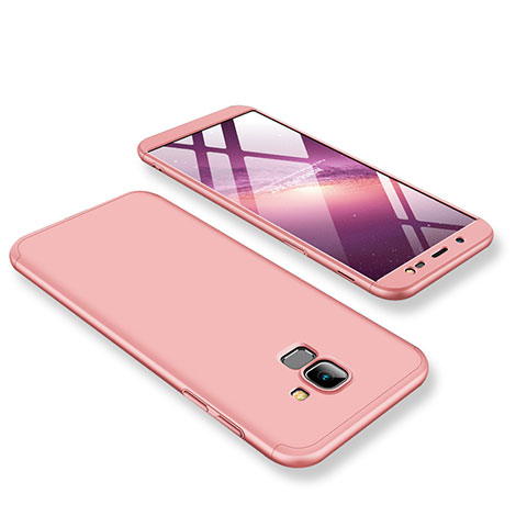 Funda Dura Plastico Rigida Carcasa Mate Frontal y Trasera 360 Grados para Samsung Galaxy J6 (2018) J600F Oro Rosa