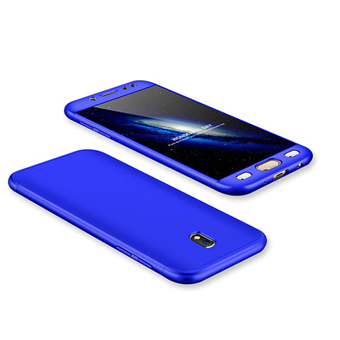 Funda Dura Plastico Rigida Carcasa Mate Frontal y Trasera 360 Grados para Samsung Galaxy J7 Pro Azul