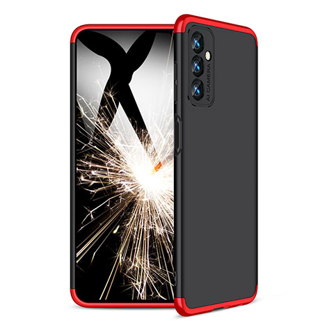 Funda Dura Plastico Rigida Carcasa Mate Frontal y Trasera 360 Grados para Samsung Galaxy M13 4G Rojo y Negro