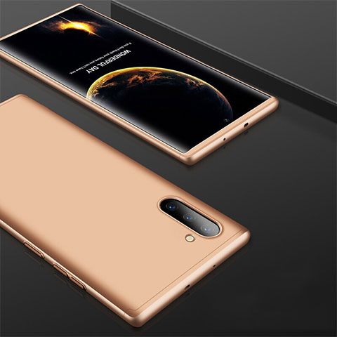 Funda Dura Plastico Rigida Carcasa Mate Frontal y Trasera 360 Grados para Samsung Galaxy Note 10 5G Oro