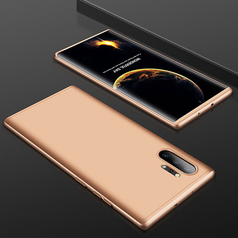 Funda Dura Plastico Rigida Carcasa Mate Frontal y Trasera 360 Grados para Samsung Galaxy Note 10 Plus 5G Oro