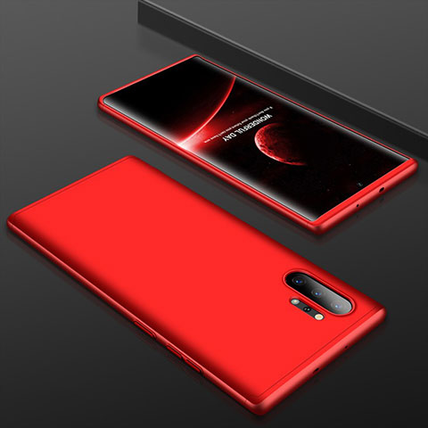 Funda Dura Plastico Rigida Carcasa Mate Frontal y Trasera 360 Grados para Samsung Galaxy Note 10 Plus 5G Rojo