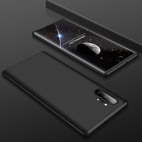 Funda Dura Plastico Rigida Carcasa Mate Frontal y Trasera 360 Grados para Samsung Galaxy Note 10 Plus Negro
