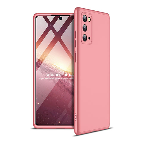 Funda Dura Plastico Rigida Carcasa Mate Frontal y Trasera 360 Grados para Samsung Galaxy Note 20 5G Oro Rosa