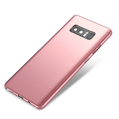 Funda Dura Plastico Rigida Carcasa Mate Frontal y Trasera 360 Grados para Samsung Galaxy Note 8 Oro Rosa