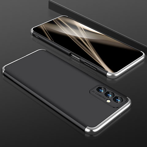 Funda Dura Plastico Rigida Carcasa Mate Frontal y Trasera 360 Grados para Samsung Galaxy Quantum2 5G Plata