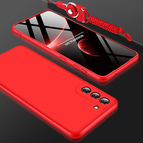 Funda Dura Plastico Rigida Carcasa Mate Frontal y Trasera 360 Grados para Samsung Galaxy S21 5G Rojo