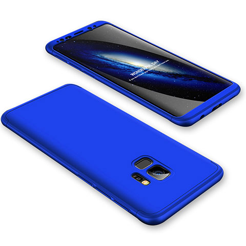 Funda Dura Plastico Rigida Carcasa Mate Frontal y Trasera 360 Grados para Samsung Galaxy S9 Azul
