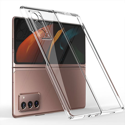 Funda Dura Plastico Rigida Carcasa Mate Frontal y Trasera 360 Grados para Samsung Galaxy Z Fold2 5G Claro