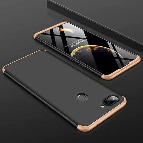 Funda Dura Plastico Rigida Carcasa Mate Frontal y Trasera 360 Grados para Xiaomi Mi 8 Lite Oro y Negro