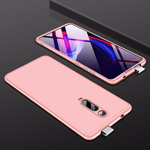 Funda Dura Plastico Rigida Carcasa Mate Frontal y Trasera 360 Grados para Xiaomi Mi 9T Pro Oro Rosa