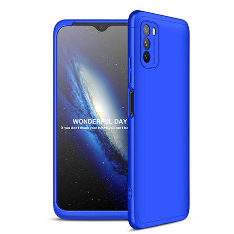 Funda Dura Plastico Rigida Carcasa Mate Frontal y Trasera 360 Grados para Xiaomi Poco M3 Azul