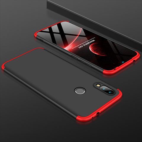 Funda Dura Plastico Rigida Carcasa Mate Frontal y Trasera 360 Grados para Xiaomi Redmi 7 Rojo y Negro