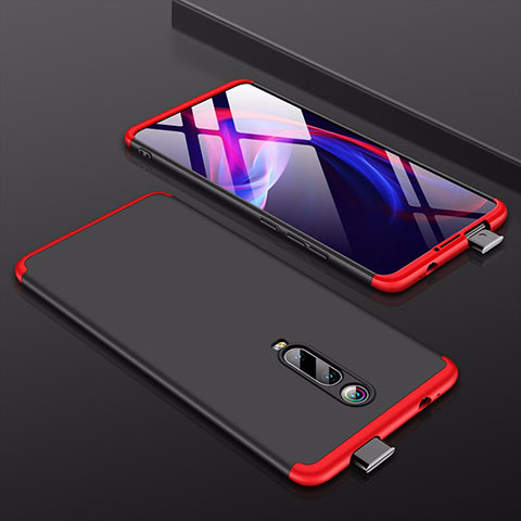 Funda Dura Plastico Rigida Carcasa Mate Frontal y Trasera 360 Grados para Xiaomi Redmi K20 Pro Rojo y Negro