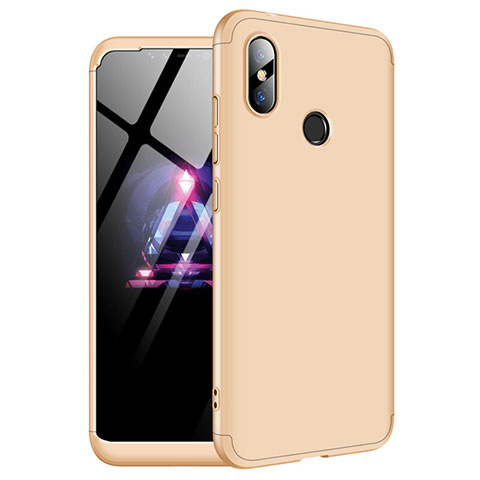 Funda Dura Plastico Rigida Carcasa Mate Frontal y Trasera 360 Grados para Xiaomi Redmi Note 6 Pro Oro