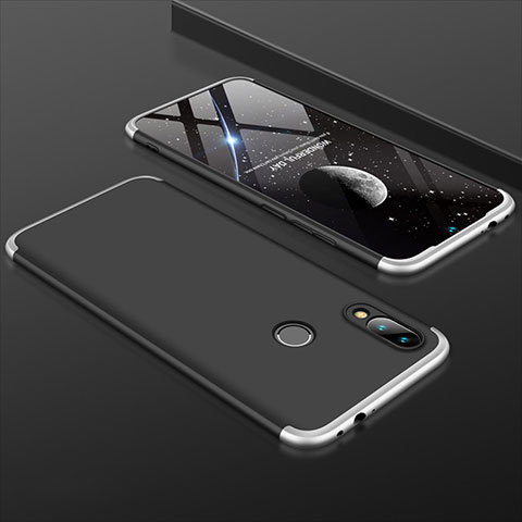 Funda Dura Plastico Rigida Carcasa Mate Frontal y Trasera 360 Grados para Xiaomi Redmi Note 7 Plata y Negro