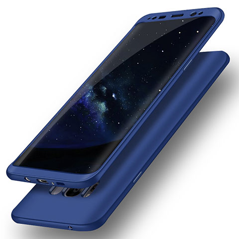 Funda Dura Plastico Rigida Carcasa Mate Frontal y Trasera 360 Grados Q02 para Samsung Galaxy S8 Azul