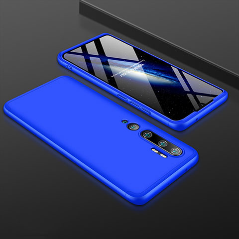 Funda Dura Plastico Rigida Carcasa Mate Frontal y Trasera 360 Grados R01 para Xiaomi Mi Note 10 Azul