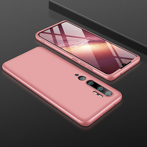 Funda Dura Plastico Rigida Carcasa Mate Frontal y Trasera 360 Grados R01 para Xiaomi Mi Note 10 Pro Oro Rosa