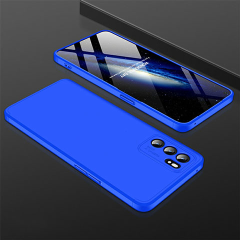 Funda Dura Plastico Rigida Carcasa Mate GK1 para Oppo Reno6 Pro 5G India Azul