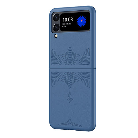 Funda Dura Plastico Rigida Carcasa Mate H03 para Samsung Galaxy Z Flip4 5G Azul