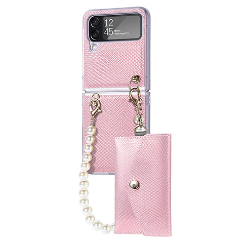 Funda Dura Plastico Rigida Carcasa Mate H06 para Samsung Galaxy Z Flip4 5G Oro Rosa