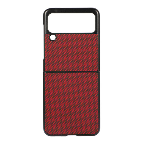 Funda Dura Plastico Rigida Carcasa Mate H08 para Samsung Galaxy Z Flip3 5G Rojo