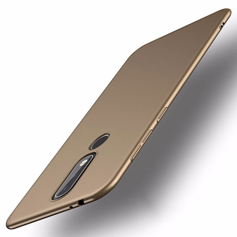 Funda Dura Plastico Rigida Carcasa Mate M01 para Nokia X5 Oro