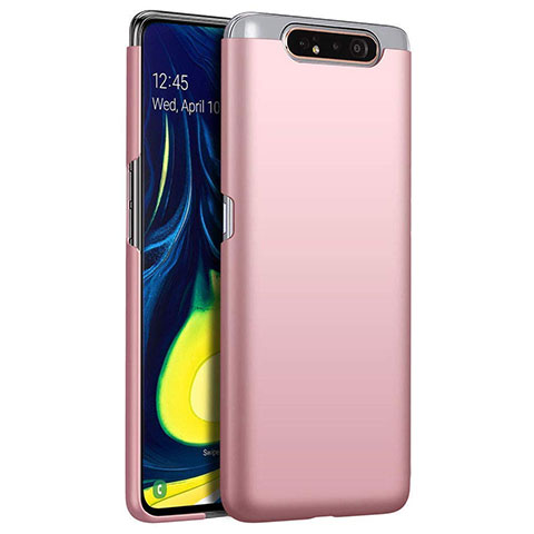 Funda Dura Plastico Rigida Carcasa Mate M01 para Samsung Galaxy A80 Oro Rosa