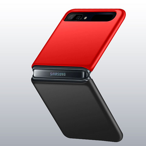 Funda Dura Plastico Rigida Carcasa Mate M01 para Samsung Galaxy Z Flip 5G Rojo y Negro