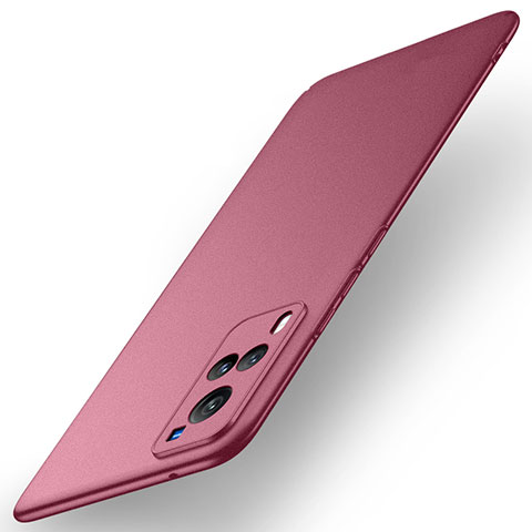 Funda Dura Plastico Rigida Carcasa Mate M01 para Vivo X60 5G Rojo Rosa