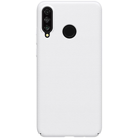 Funda Dura Plastico Rigida Carcasa Mate M02 para Huawei P30 Lite New Edition Blanco