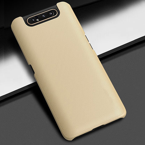 Funda Dura Plastico Rigida Carcasa Mate M02 para Samsung Galaxy A80 Oro