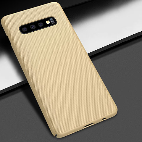 Funda Dura Plastico Rigida Carcasa Mate M02 para Samsung Galaxy S10 5G Oro