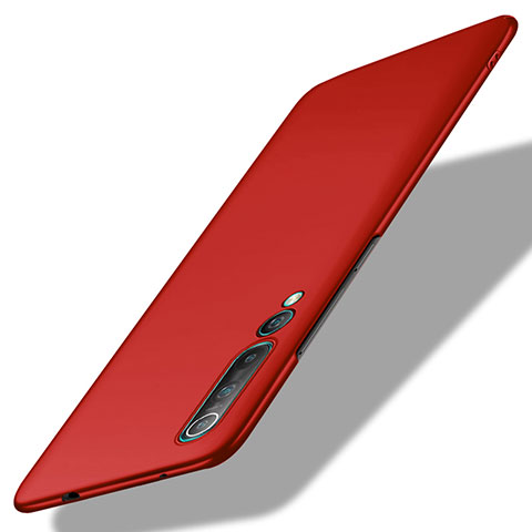 Funda Dura Plastico Rigida Carcasa Mate M02 para Xiaomi Mi 10 Pro Rojo