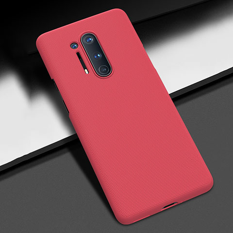 Funda Dura Plastico Rigida Carcasa Mate P03 para OnePlus 8 Pro Rojo